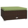 Set Divani da Giardino 7 pz con Cuscini in Polyrattan Marrone