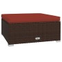 Set Divani da Giardino 8 pz con Cuscini in Polyrattan Marrone