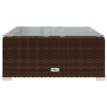 Set Divani da Giardino 10 pz con Cuscini in Polyrattan Marrone