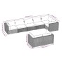 Set Divani da Giardino 8 pz con Cuscini in Polyrattan Marrone