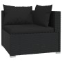 Set Mobili da Giardino con Cuscini 8 pz Nero in Polyrattan