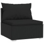 Set Mobili da Giardino con Cuscini 8 pz Nero in Polyrattan