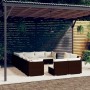 Set Divani da Giardino 12 pz con Cuscini in Polyrattan Marrone