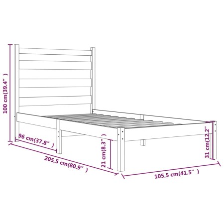 Giroletto Bianco in Legno Massello di Pino 100x200 cm