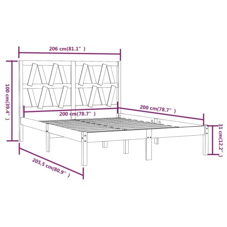 Giroletto Miele in Legno Massello di Pino 200x200 cm