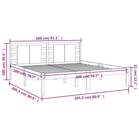 Giroletto Miele in Legno Massello di Pino 200x200 cm