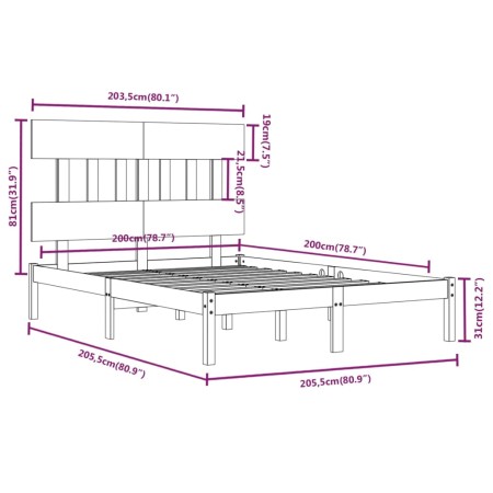 Giroletto Bianco in Legno Massello 200x200 cm