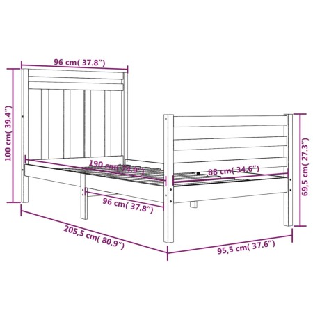 Giroletto in Legno Massello 90x200 cm