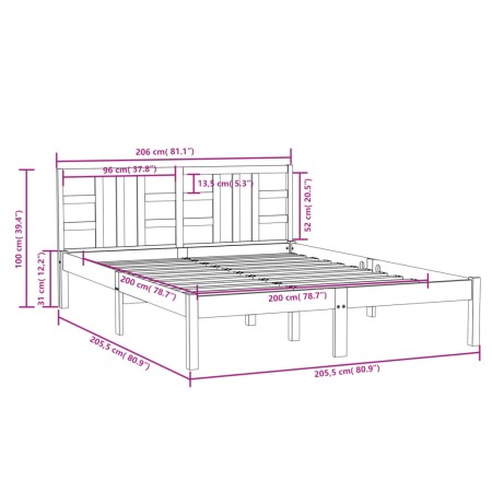 Giroletto Grigio in Legno Massello 200x200 cm