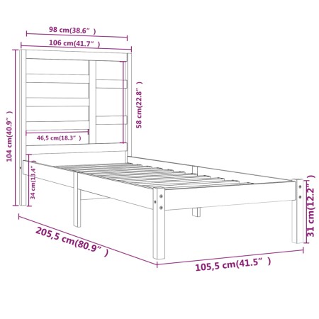 Giroletto Nero in Legno Massello 100x200 cm