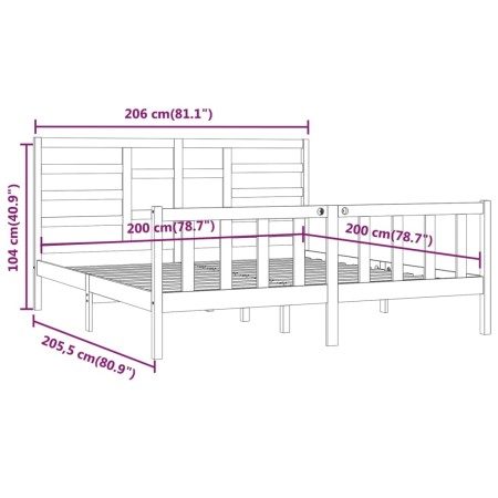 Giroletto Nero in Legno Massello di Pino 200x200 cm