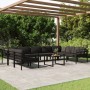 Set Divani da Giardino 10 pz con Cuscini in Alluminio Antracite