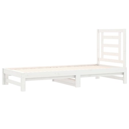 Dormeuse Estraibile Bianca 2x(90x200) cm Legno Massello di Pino