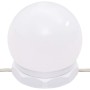 Set Tavolo da Toeletta Bianco Lucido con LED Legno Multistrato