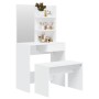 Set Tavolo da Toeletta Bianco 74,5x40x141 cm