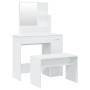 Set Tavolo da Toeletta Bianco 86,5x35x136 cm