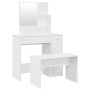 Set Tavolo da Toeletta Bianco Lucido 86,5x35x136 cm