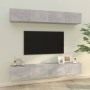 Mobili Porta TV a Parete 4 pz Grigio Cemento 100x30x30 cm