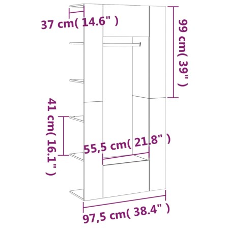 Mobili da Corridoio 2 pz Rovere Fumo in Legno Multistrato