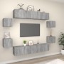 Set Mobili Porta TV 8pz Grigio Sonoma in Legno Multistrato