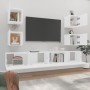 Set di Mobili Porta TV 6 pz Bianco in Legno Multistrato