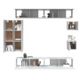 Set Mobili Porta TV 8pz Bianco in Legno Multistrato