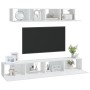 Set di Mobili Porta TV 4 pz Bianco in Legno Multistrato