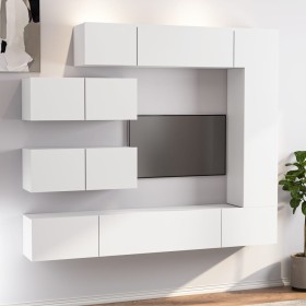 Set di Mobili Porta TV 7 pz Bianco in Legno Multistrato