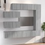 Set di Mobili Porta TV 7 pz Grigio Sonoma in Legno Multistrato