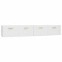 Mobili Parete 2pz Bianco Lucido 100x36,5x35cm Legno Multistrato