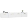 Mobili Parete 2pz Bianco Lucido 100x36,5x35cm Legno Multistrato