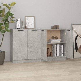 Credenze 2 pz Grigio Cemento 60x30x70 cm in Legno Multistrato