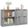 Credenze 2 pz Grigio Sonoma 60x30x70 cm in Legno Multistrato