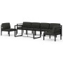 Set Divani da Giardino 7 pz con Cuscini in Alluminio Antracite