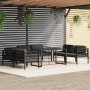 Set Divani da Giardino 7 pz con Cuscini in Alluminio Antracite