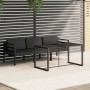 Set Divani da Giardino 4 pz con Cuscini in Alluminio Antracite