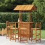 Set da Bar per Giardino 5 pz in Legno Massello di Acacia