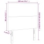 Testiera 2 pz Marrone Scuro 100x5x78/88 cm in Tessuto