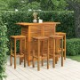 Set da Bar per Giardino 5 pz in Legno Massello di Acacia