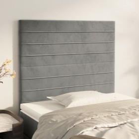 Testiere 2 pz Grigio Chiaro 100x5x78/88 cm in Velluto