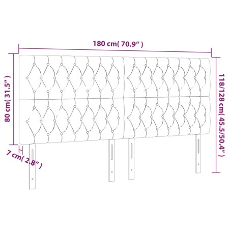 Testiera 4 pz Tortora 90x7x78/88 cm in Tessuto