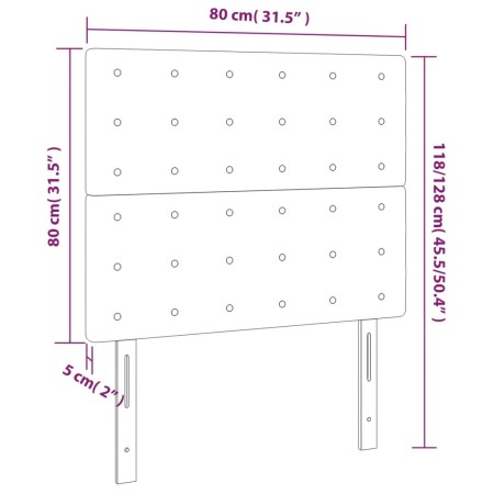 Testiera 2 pz Grigio Scuro 80x5x78/88 cm in Velluto