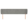 Testiera ad Orecchio Grigio Chiaro 163x23x78/88 cm in Velluto