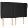 Testiera ad Orecchio Nera 147 x 23 x 118/128 cm in Similpelle