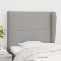 Testiera ad Orecchio Grigio Chiaro 93x23x118/128 cm in Tessuto