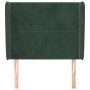 Testiera ad Orecchio Verde Scuro 93x23x118/128 cm in Velluto