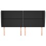 Testiera ad Orecchio Nera 163x23x118/128 cm in Similpelle