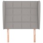 Testiera ad Orecchio Grigio Chiaro 93x23x118/128 cm in Tessuto