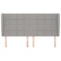 Testiera ad Orecchio Grigio Chiaro 203x23x118/128 cm in Tessuto