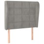 Testiera ad Orecchio Grigio Chiaro 93x23x118/128 cm in Velluto
